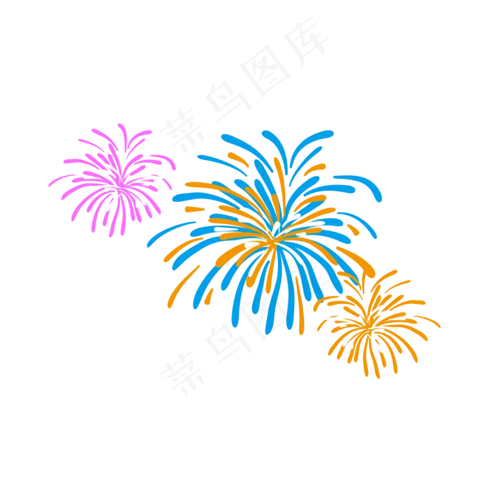春节年货节烟花,免抠元素(2000*2000px 300 dpi )psd模版下载