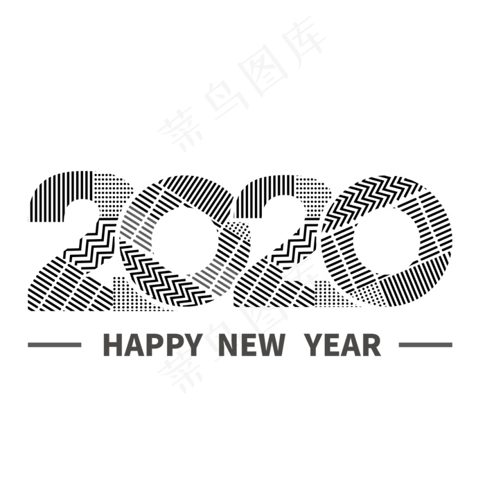 2020新年快乐ai矢量模版下载