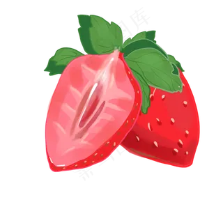 手绘植物草莓水果贴图