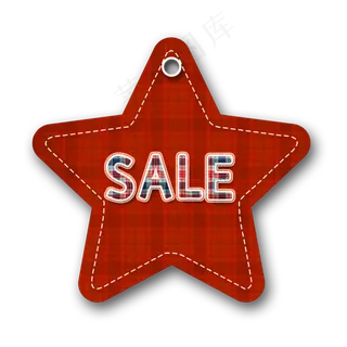 圣诞节红色格子促销吊牌