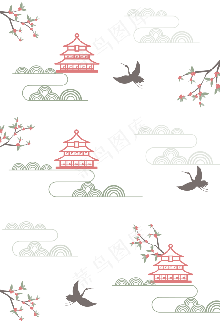 中式底纹(2000X2000(DPI:300))ai矢量模版下载