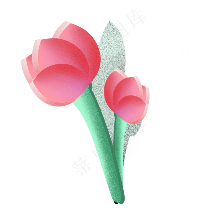 立体荷花植物插图(2000X2000(DPI:300))psd模版下载