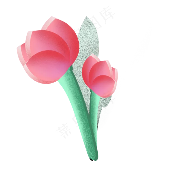 立体荷花植物插图(2000X2000(DPI:300))psd模版下载