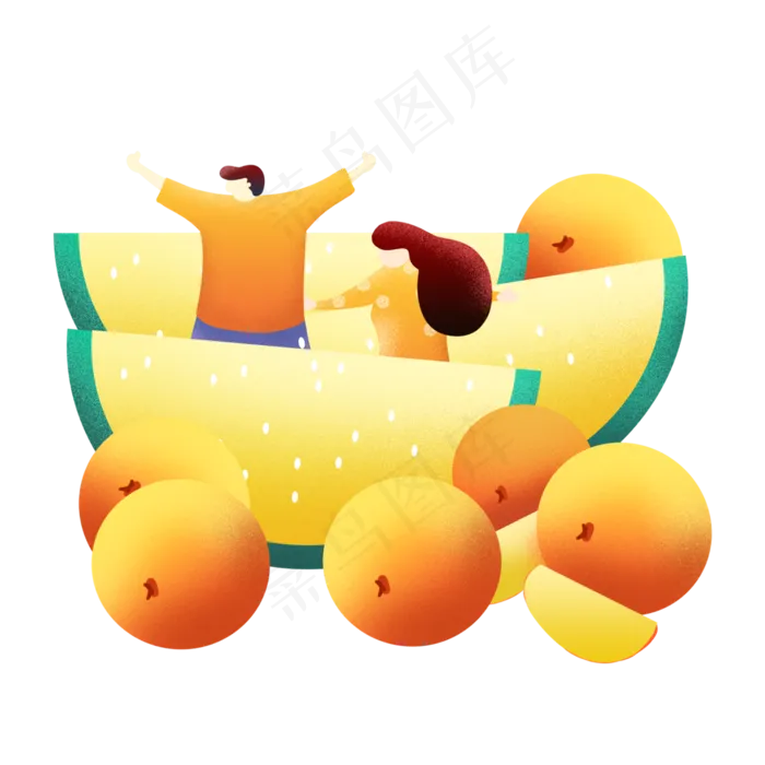 夏季吃西瓜(3545X5315(DPI:300))psd模版下载