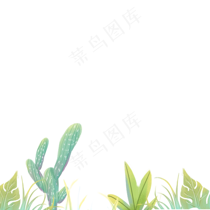 花草植物卡通png素材
