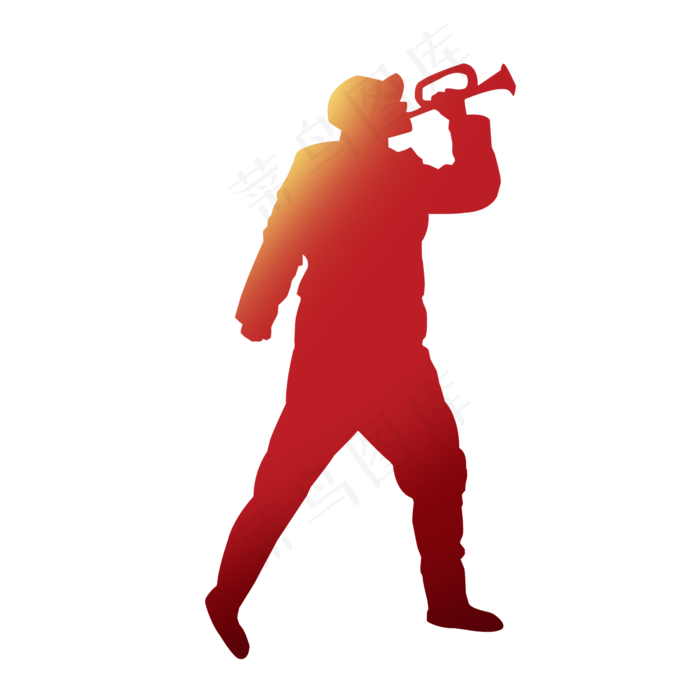 吹哨军人剪影,免抠元素