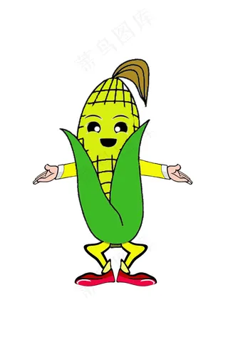 芒种可爱玉米卡通手绘,免抠元素