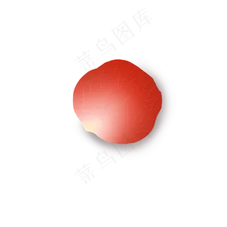 单片写实红色花瓣PNG