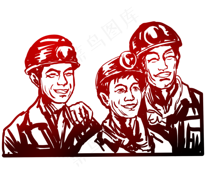 劳动节人物剪影,免抠元素(2420X2000(DPI:300))psd模版下载