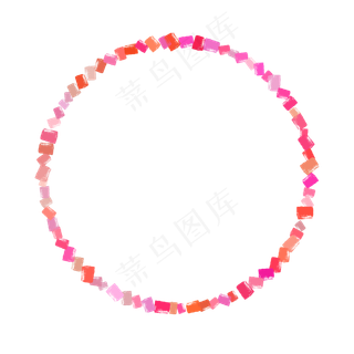 红色笔触笔刷圆形边框