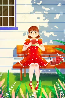 夏天夏日风景唯美治愈吃西瓜