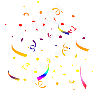 矢量彩色派对彩带,免抠元素