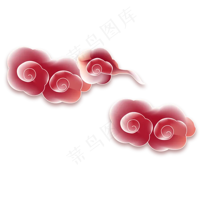 国潮彩色祥云云朵(2000X2000(DPI:300))ai矢量模版下载