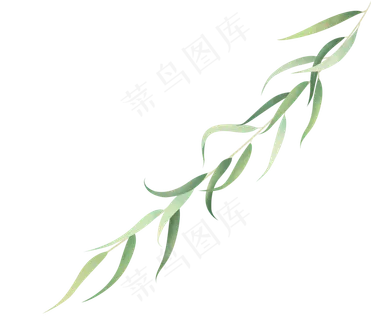 清明节绿色清新漂浮柳叶柳枝杨柳