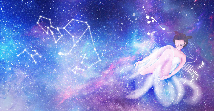 唯美梦想光芒夜空星座(1920*1000px 	      )psd模版下载