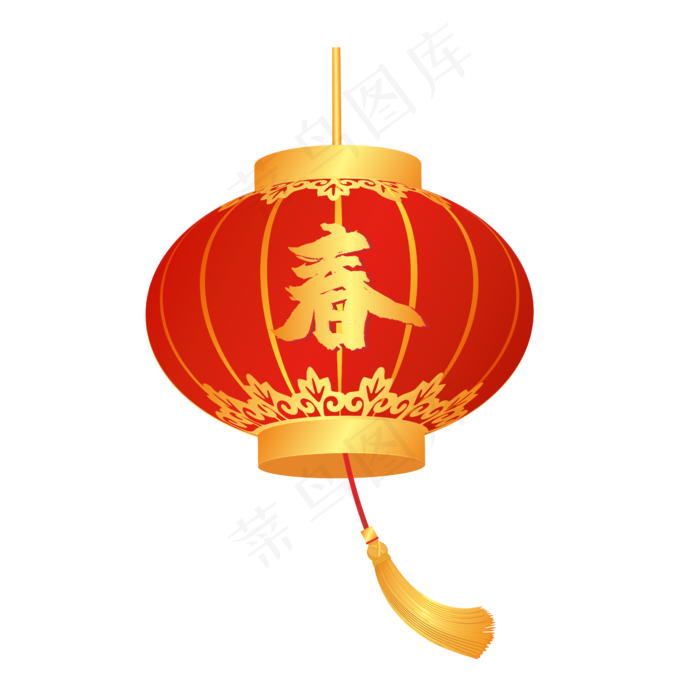 仿真春节灯笼,免抠元素(5906*5906px 300 dpi )ai矢量模版下载