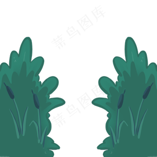 墨绿色森林植物装饰图