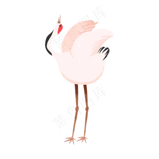 中国风卡通起飞展翅仙鹤