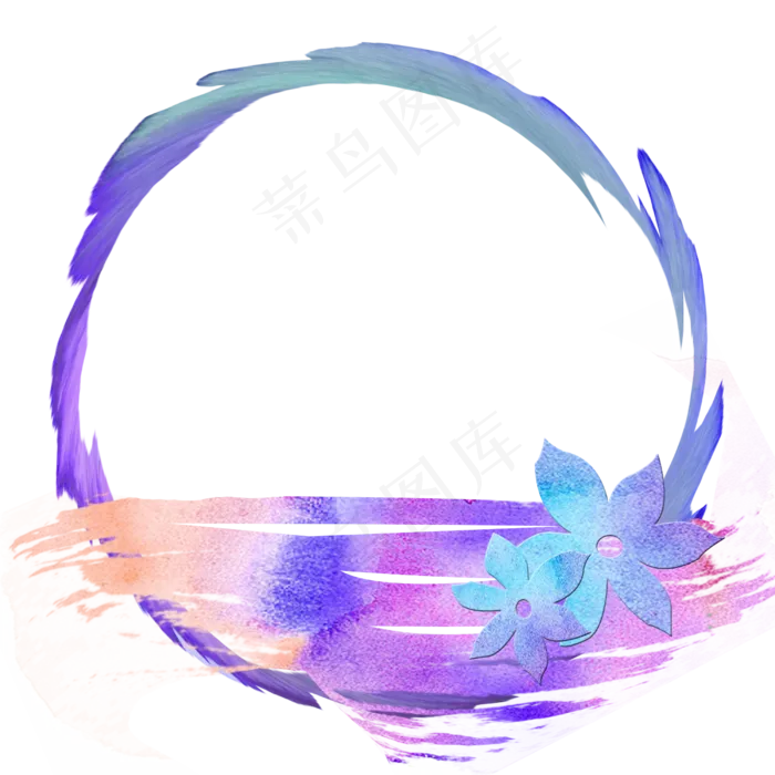 墨迹笔刷花朵边框(2500X2500(DPI:300))psd模版下载
