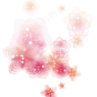 多层次渐变梦幻炫酷发光花朵