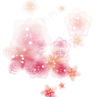 多层次渐变梦幻炫酷发光花朵