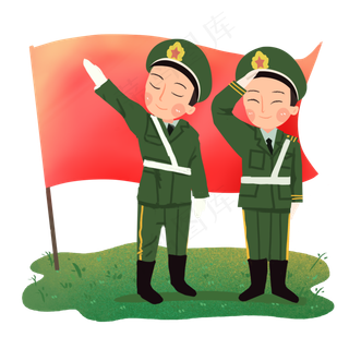 八一建军节敬礼军人png素材