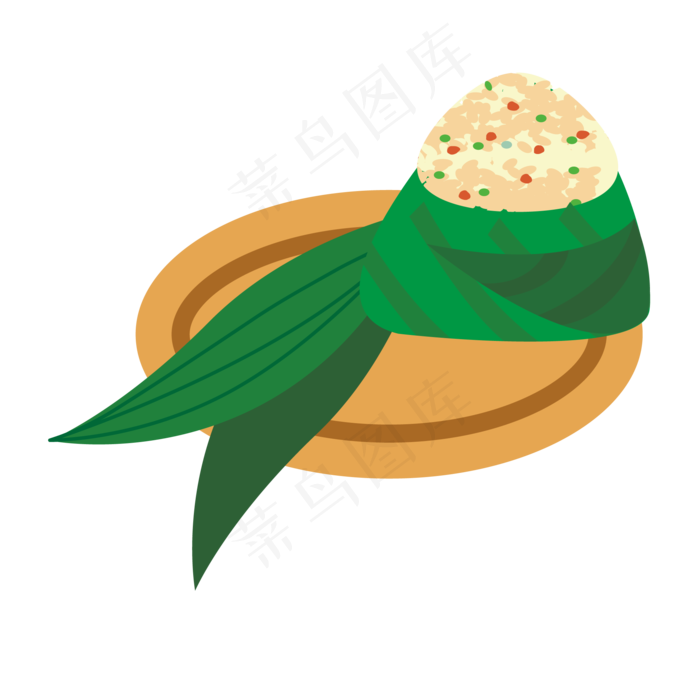一个剥开的粽子插画