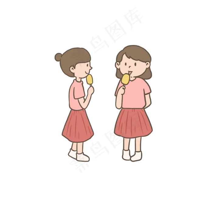 六一儿童节吃冰糕的小朋友免抠元(2000X2000(DPI:300))psd模版下载