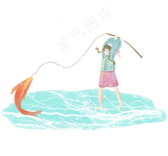 夏日大暑钓鱼女孩 夏日大暑钓鱼女孩