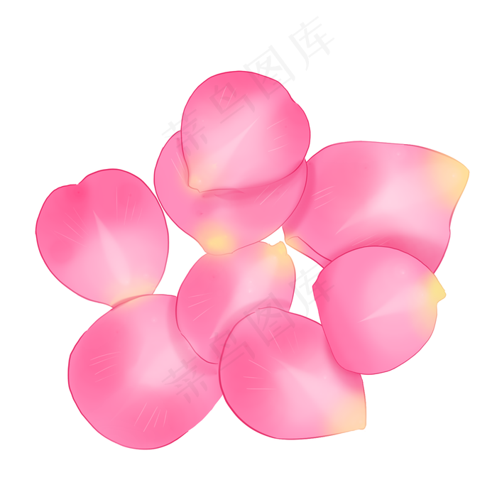 粉色浪漫卡通花瓣插图(2000X2000(DPI:300))psd模版下载