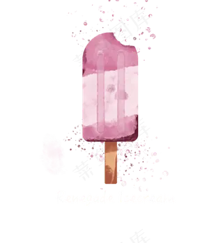 水彩板绘葡萄味道冰棍