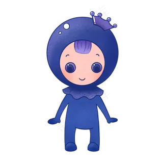 水果紫色蓝莓拟人免扣