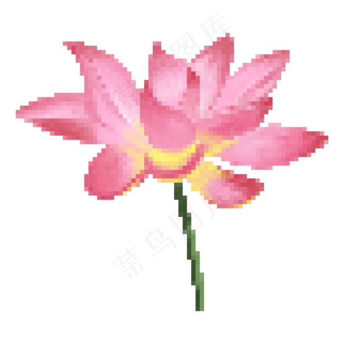 像素格荷花(4167*4167px 300 dpi )ai矢量模版下载