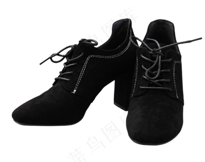 黑色绒面高跟鞋,免抠元素