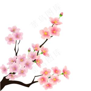 卡通春天杏花下载,免抠元素