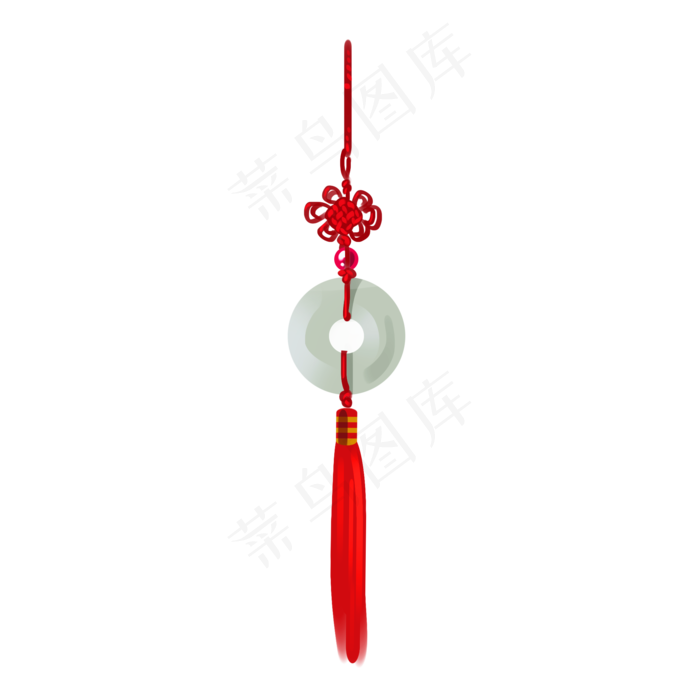 红色的中国结玉佩,免抠元素(2000X2000(DPI:300))psd模版下载