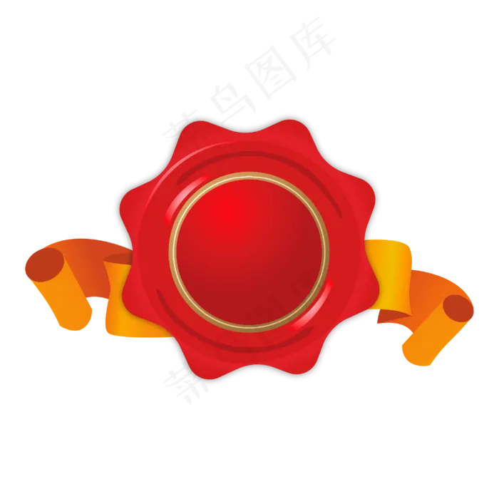 红色丝带火漆印章(2480X3507(DPI:300))cdr矢量模版下载