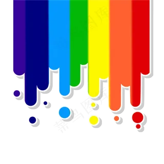 彩色流体卡通彩虹,免抠元素