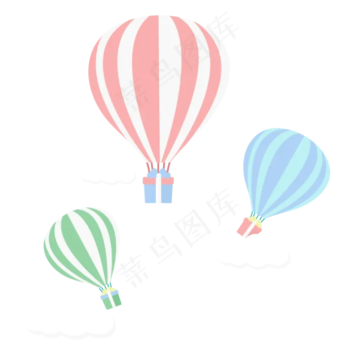 漂浮设计热气球,免抠元素(2000*2000px 300 dpi )ai矢量模版下载