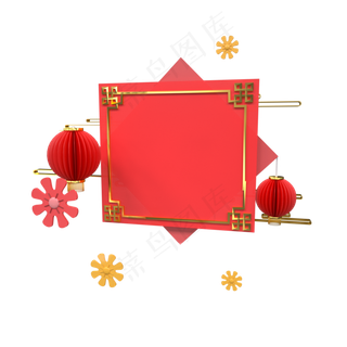 红色金色电商舞台,免抠元素