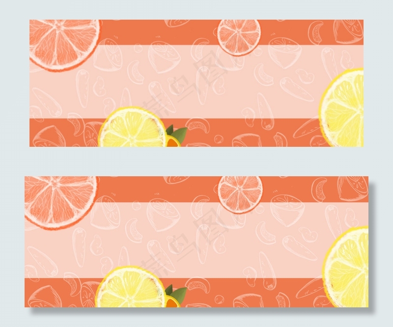 橙汁简约几何手绘橙色背景