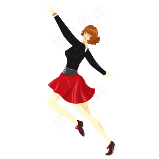 美女跳舞人物元素