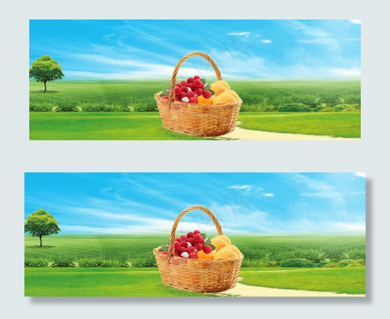 一篮水果-荔枝枇杷