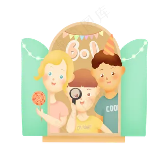 在窗户里的儿童