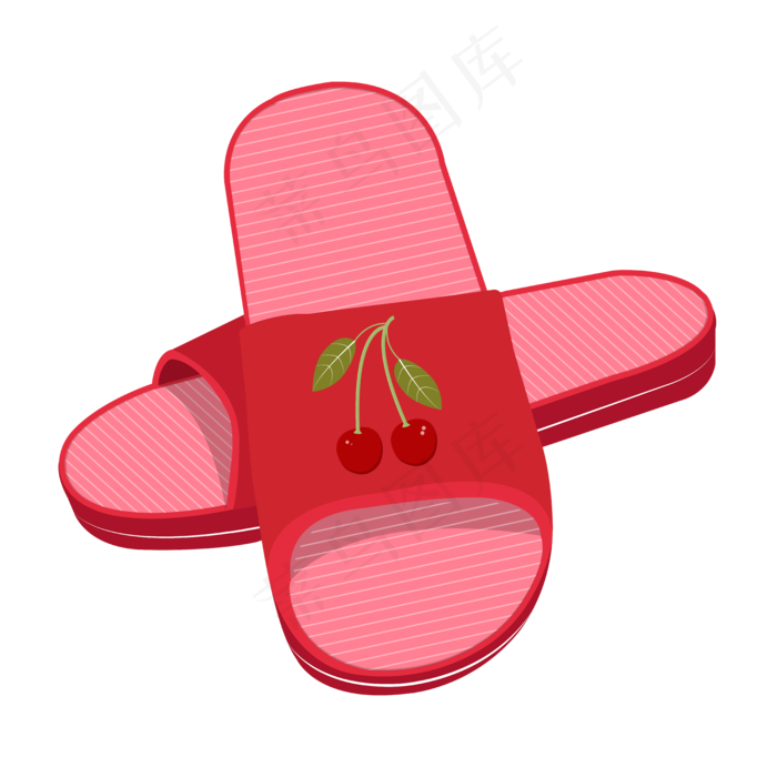 夏季手绘矢量水果拖鞋