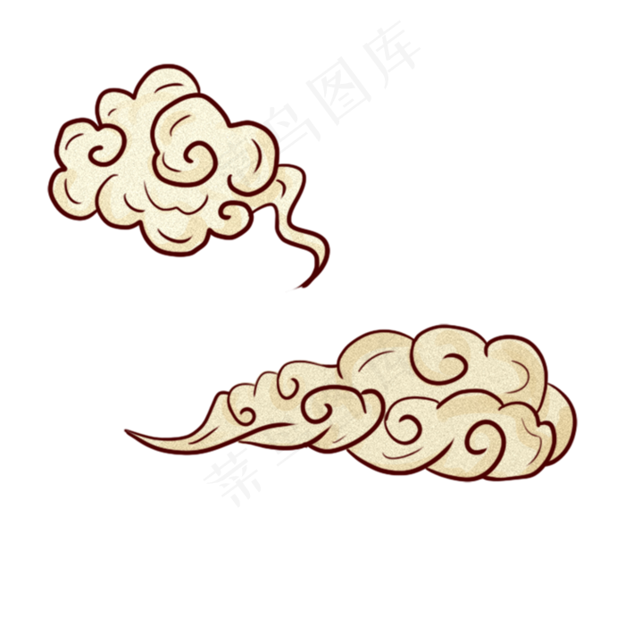 灰色漂浮的云朵,免抠元素