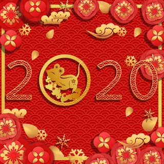 鼠年中国红立体剪纸边框底纹装饰,免抠元素 鼠年中国红立体剪纸边框底纹装饰,免抠元素