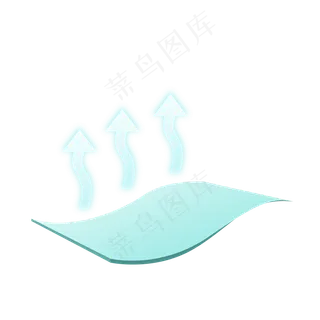 蓝色清新透气箭头,免抠元素