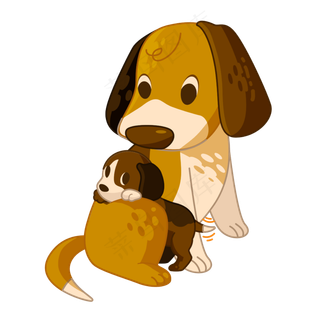 狗狗母亲节主题矢量素材