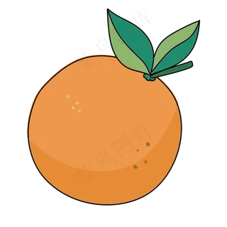 桔子橘子绿色食品维生素卡通装饰